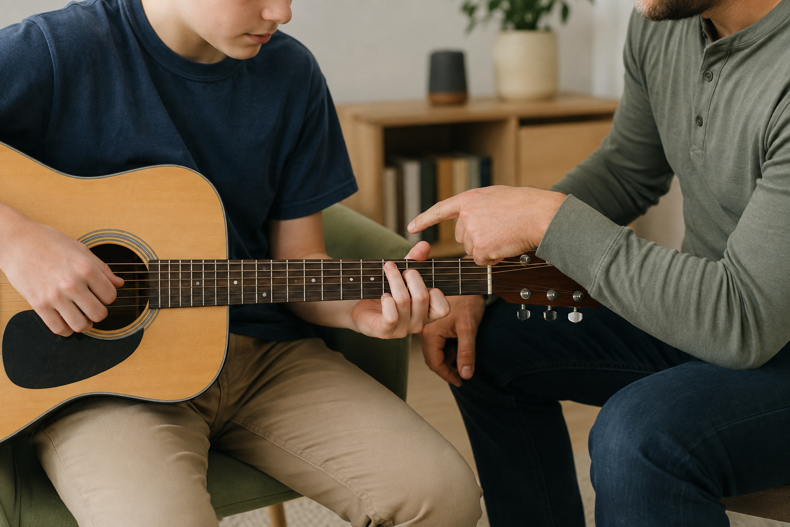 Individueller Gitarrenunterricht für einen Jugendlichen